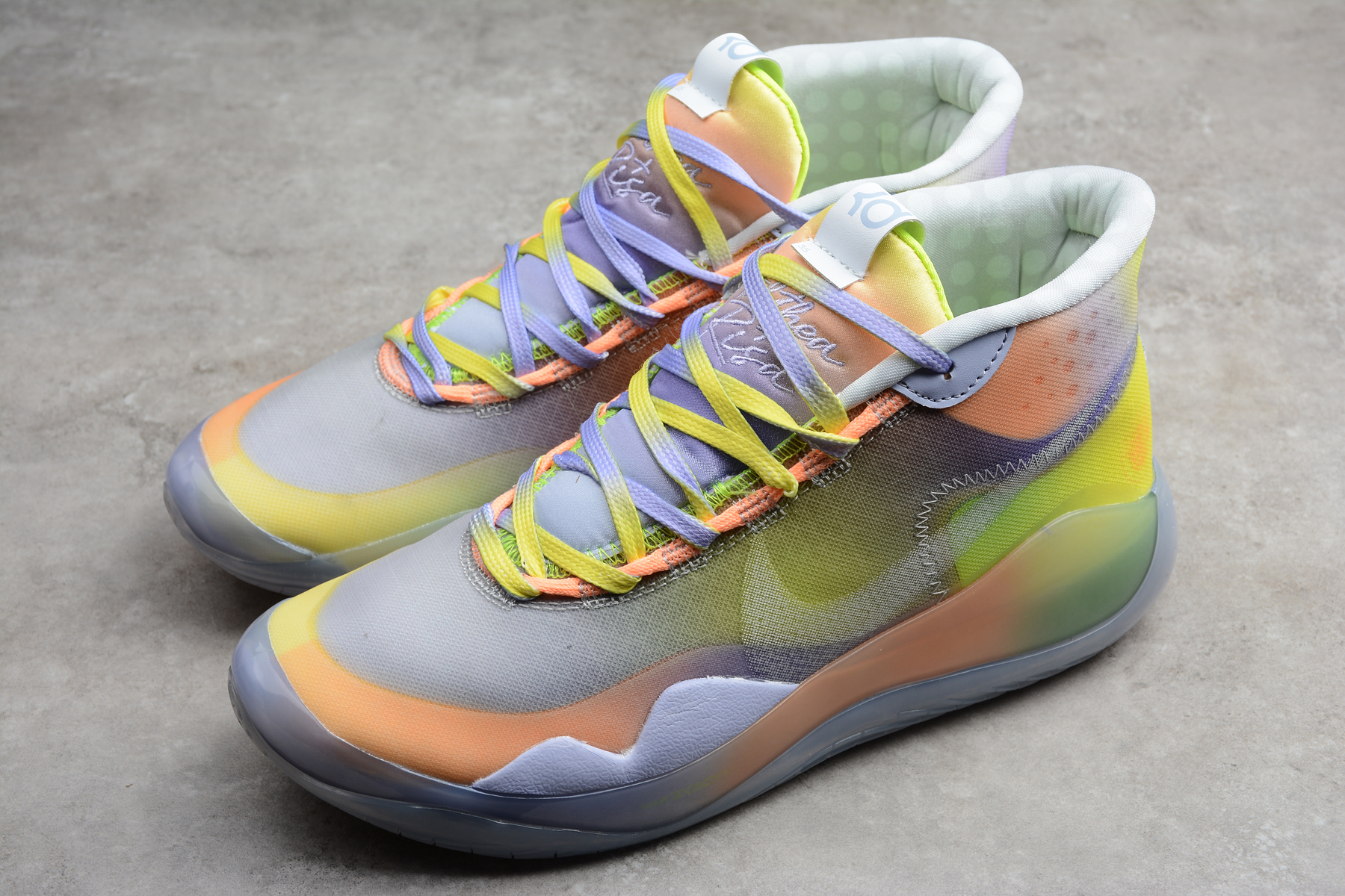 Nike KD 12 Yellow Light Purple Shoes